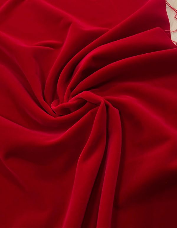 Babados Rosso Ciliegia-Cotone Biancheria velluto/tessuto vellutino 