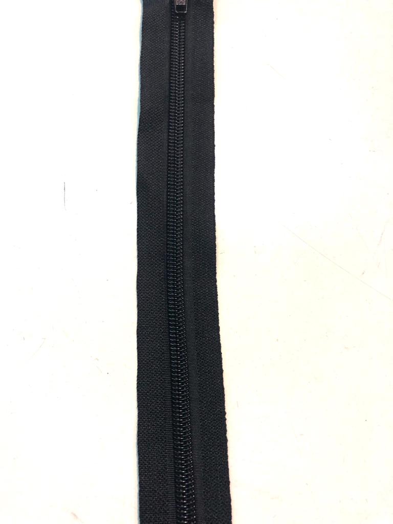 tessuto cerniera lampo zip catena 3 da 70cm fissa nero prezzo al pezzo 1.65  €