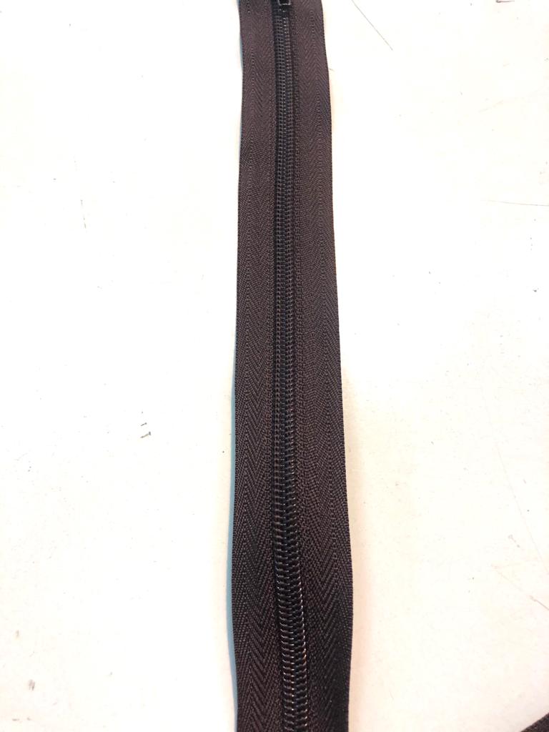 tessuto cerniera lampo zip catena 3 da 70cm fissa marrone prezzo al pezzo  1.65 €