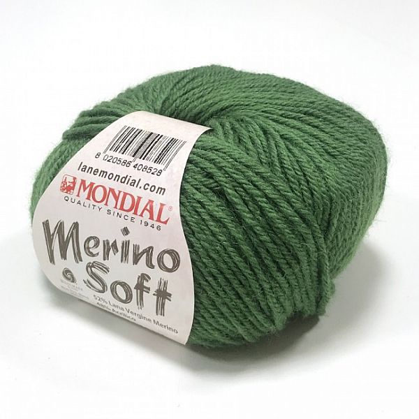 tessuto filato mondial lana merino soft verde prato prezzo al pezzo 3.50 €
