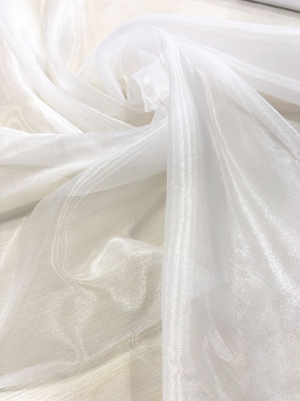 TESSUTO STOFFA ORGANZA IN SETA PURA 100% AL METRO/ ALTA CM 140 - MADE IN  ITALY