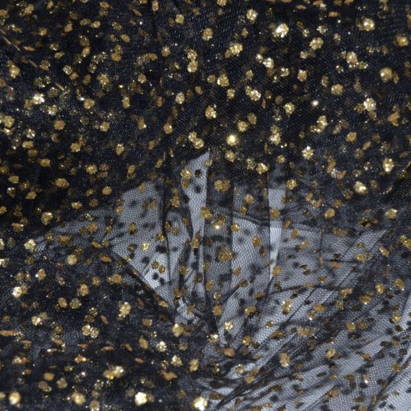 tessuto glitter nero oro prezzo al metro 9.68 €