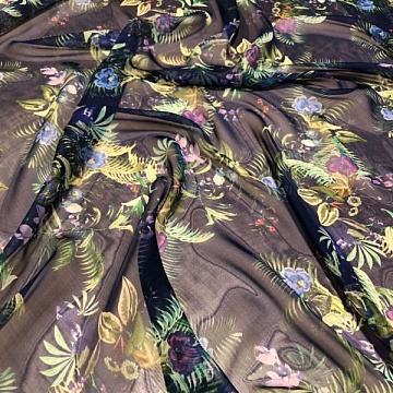 Chiffon Di Seta Pura A Fantasia
