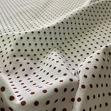 Tela Di Cotone Fantasia Pois Marrone