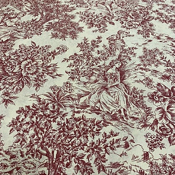 Cotone H. 280 Fantasia Toile De Jouy Rosso