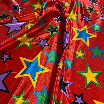 Raso Fantasia Stelle Multicolor