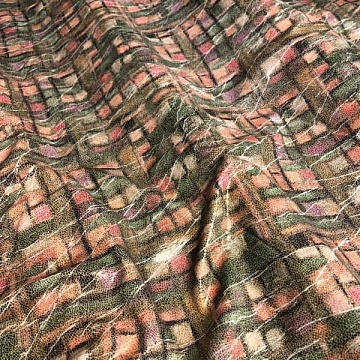 Lycra Spalmata Fantasia Quadretti Multicolor