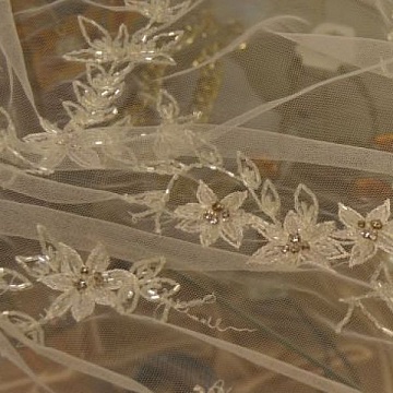 Pizzo Ricamato Con Swarovsky