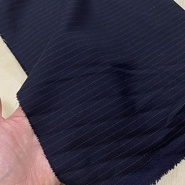 Tessuto Abito Uomo Gessato Blu Notte
