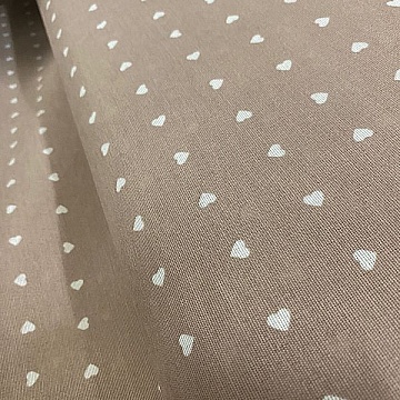 Tela Di Cotone Fantasia Cuoricino Bianco