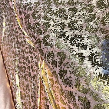 Ciniglia Rosa Lavorata Oro