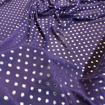 Georgette Fantasia Viola Pois Oro