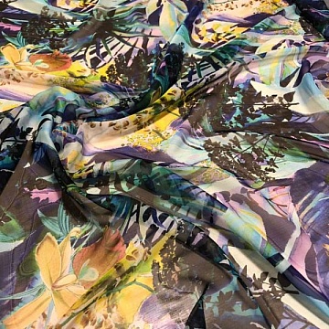 Chiffon Di Seta Pura A Fantasia