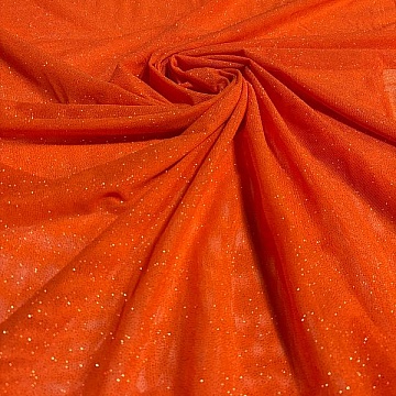 Tulle Elasticizzato Swarovski Arancione