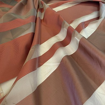 Organza Fantasia Righe Ruggine
