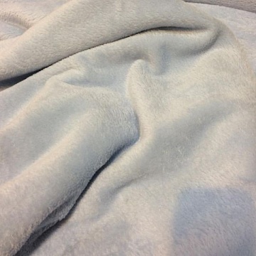 Tessuto Peluche Celeste Pastello