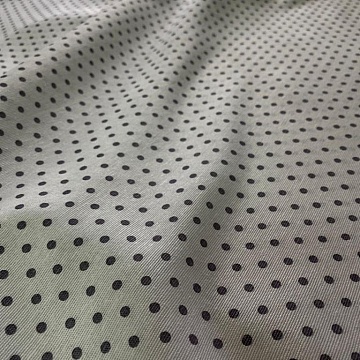 Tela Di Cotone Fantasia Pois Grigio