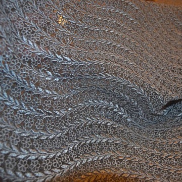 Tessuto Ricamato Grigio Perla