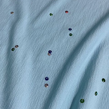 Lycra Celeste Pioggia Di Paillettes
