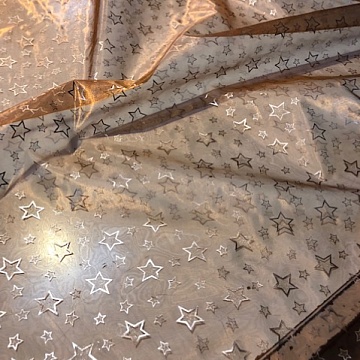 Organza Lurex Stella Fondo Bronzo Stella Argento