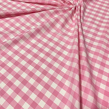 Tela Di Cotone Fantasia Quadretto H.150cm
