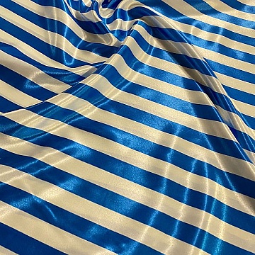 Raso Fantasia Riga Bianco Azzurro