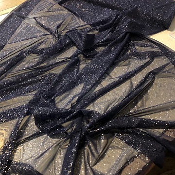 Tulle Elasticizzato Swarovski Blue