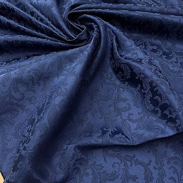 Broccato Fantasia Rameggiato Blu