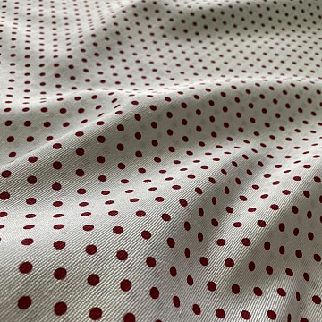 Tela Di Cotone Fantasia Pois Rosso