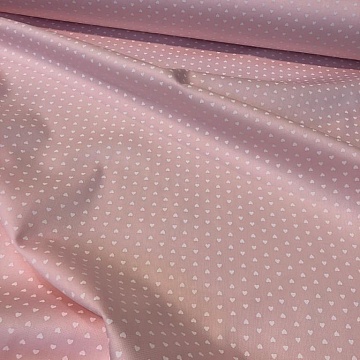 Cotone Millerighe Fantasia Cuoricino Rosa