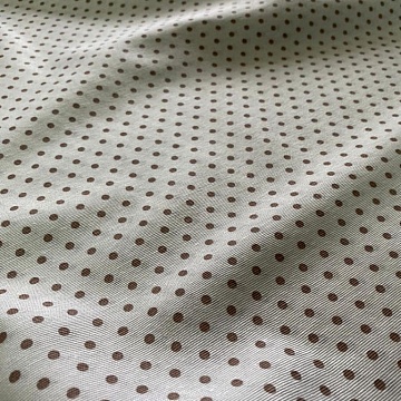 Tela Di Cotone Fantasia Pois Beige