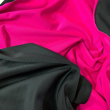 Jersey Double Face Fucsia Nero