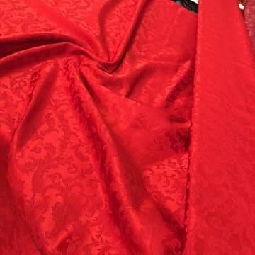 Broccato Fantasia Rameggiato Rosso