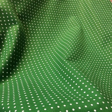 Panno Lenci Fantasia Verde Pois Bianco