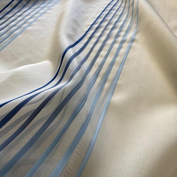 Organza Fantasia Righe Blu