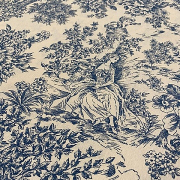 Cotone H. 280 Fantasia Toile De Jouy Blu