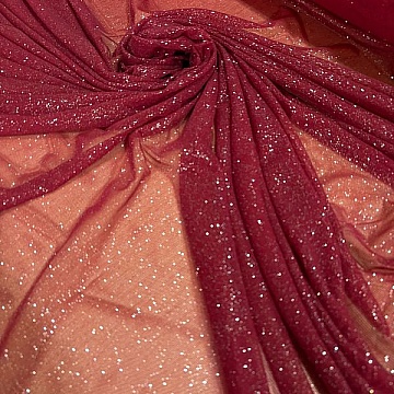 Tulle Elasticizzato Swarovski Bordeaux