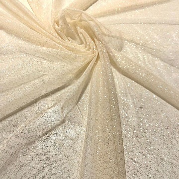 Tulle Elasticizzato Swarovski Color Panna Oro